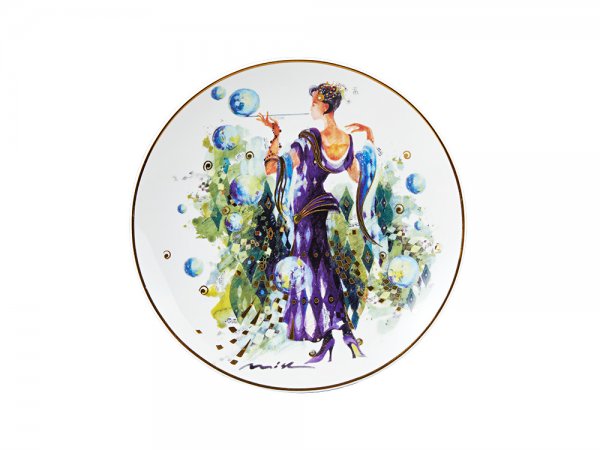 Тарелка декоративная 195 мм форма Эллипс рисунок Мыльная опера/Весна