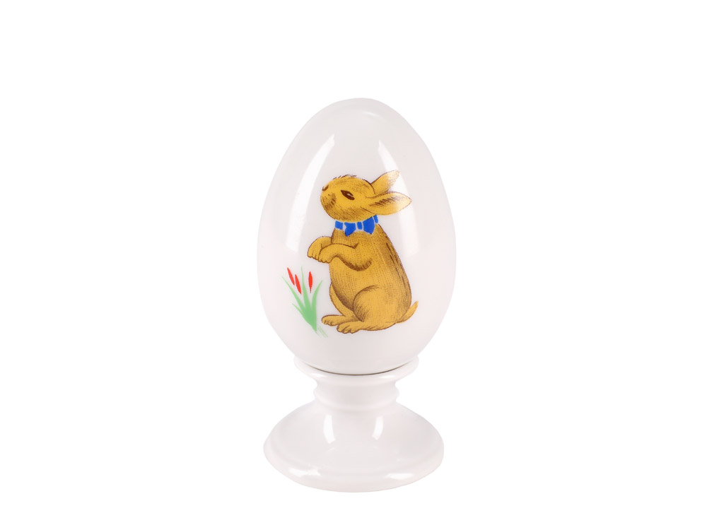 Яйцо пасхальное на подставке форма Нева рисунок Солнечный заинька