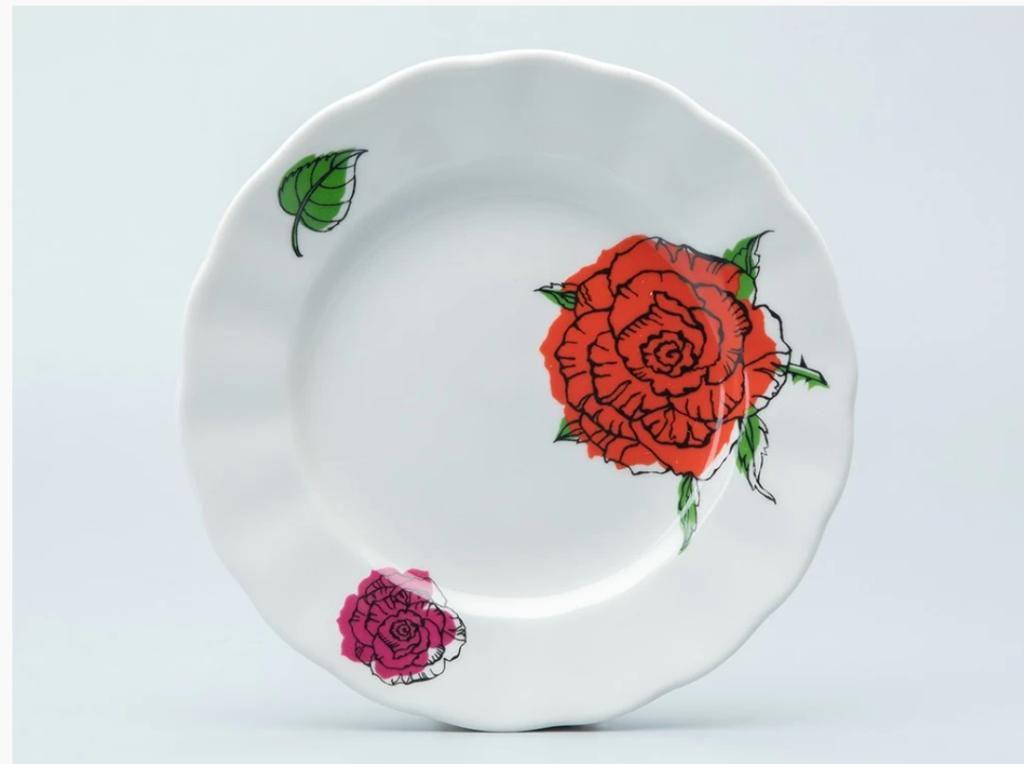 Тарелка мелкая 180 мм форма Тюльпан рисунок Галерея роз