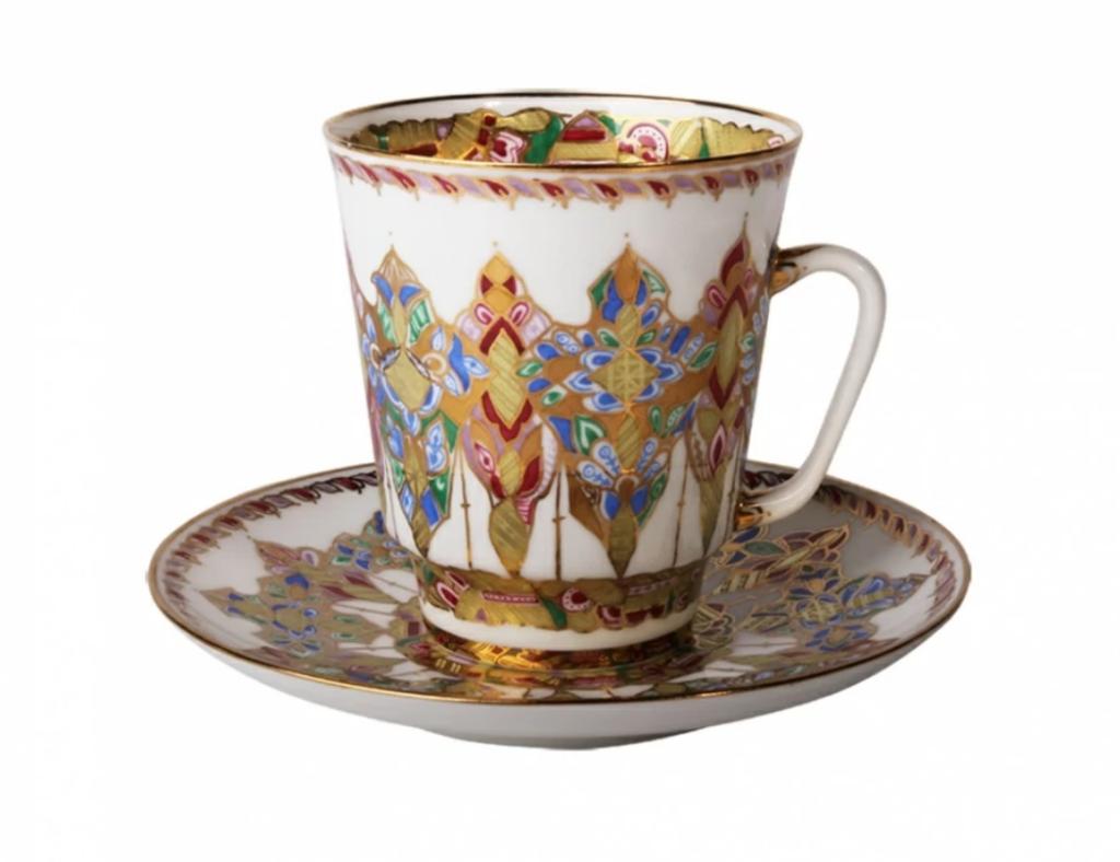 Чашка с блюдцем кофейная форма Майская рисунок Арабески