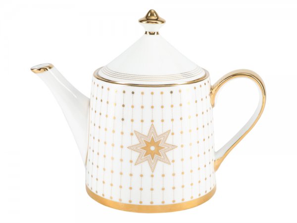 Чайник заварочный форма Идиллия рисунок Азур Золото  